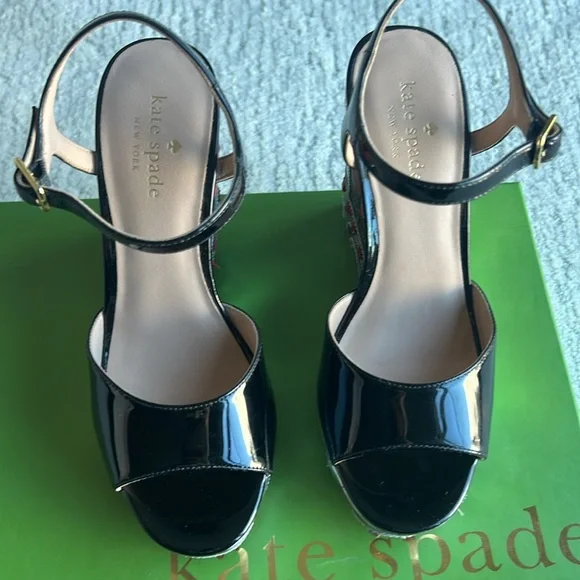 Kate Spade wedge sandals sz 6 - Picture 6 of 12
